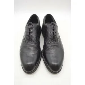RARE Justin Black Exotic Caiman Crocodile Vintage Golf Saddle Shoes Men\'s 10.5 D Justin Boots | Shoes | Rare Justin Black Exotic Caiman  main image 2